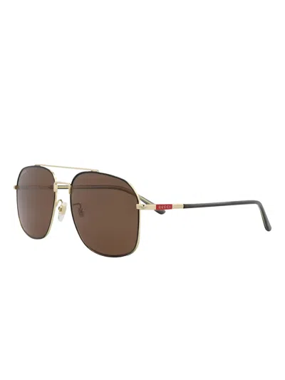 Gucci Pilot-frame Sunglasses In Brown