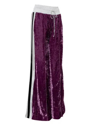 Pre-owned Off-white Velvet Trousers In Purple