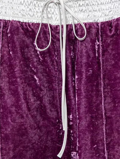 Pre-owned Off-white Velvet Trousers In Purple