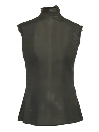 Pre-owned Emporio Armani Pleated Sleeveless Blouse