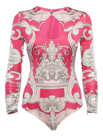Pre-owned Versace Barocco-print Bodysuit