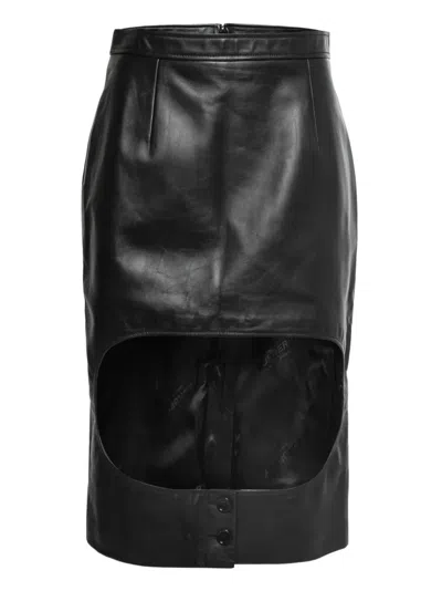 Pre-owned Burberry Cut-out Leather Pencil Skirt