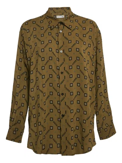 Pre-owned Balenciaga Geometric-print Shirt