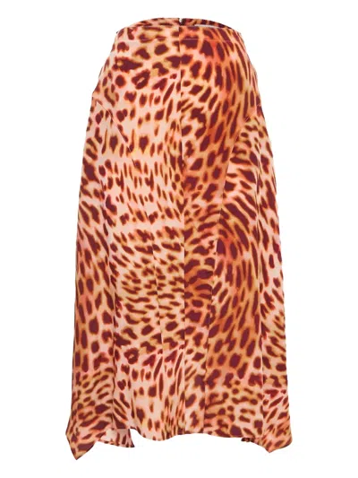 Pre-owned Stella Mccartney Leopard-print Midi Skirt