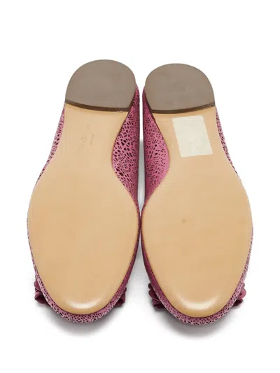 Pre-owned Ferragamo Vara Ballet Flats In Pink