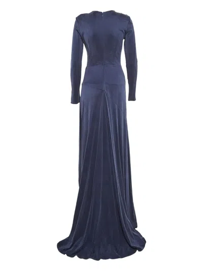 Pre-owned Elisabetta Franchi Long-sleeved Maxi Dress