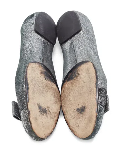 Pre-owned Ferragamo Metallic-effect Ballet Flats