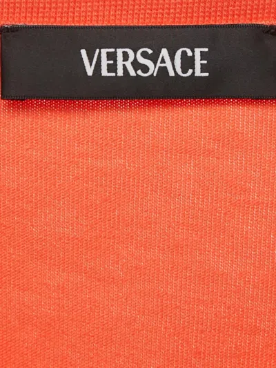 Pre-owned Versace Logo Print T-shirt In Orange