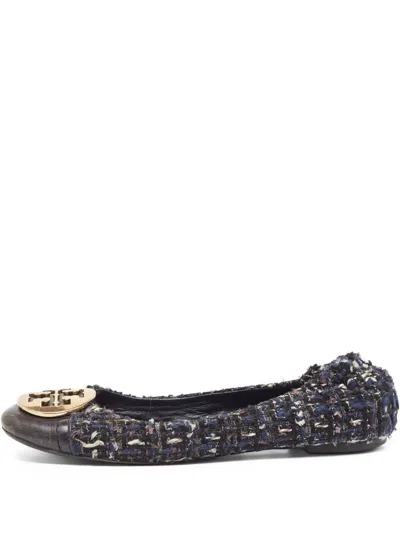 Pre-owned Tory Burch  Serena 2 Tweed Ballet Flats