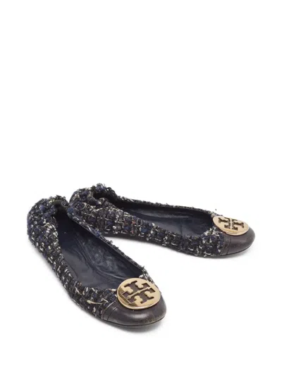 Pre-owned Tory Burch  Serena 2 Tweed Ballet Flats