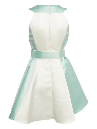 Pre-owned Elisabetta Franchi  Two-tone Belted Dress In Blue