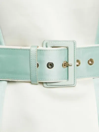 Pre-owned Elisabetta Franchi  Two-tone Belted Dress In Blue
