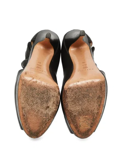 Pre-owned Casadei Vintage 150mm Bow-detail Peep-toe Ankle Boots
