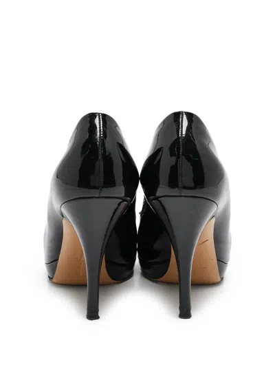 Pre-owned Ferragamo Patent-finish Pumps In Black