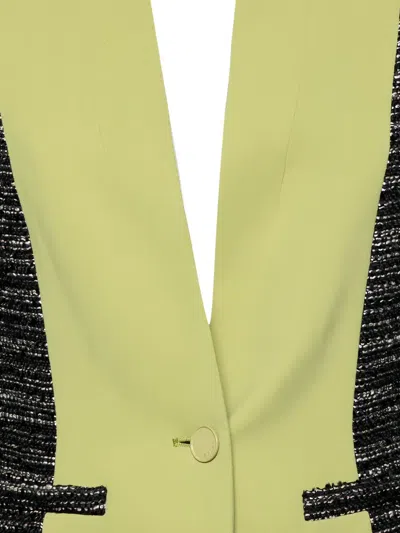 Pre-owned Elie Saab  Tweed Two-tone Blazer In Black