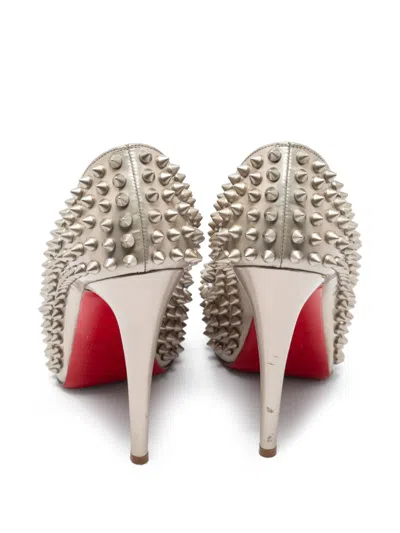 Pre-owned Christian Louboutin 120mm Spiked Peep-toe Pumps