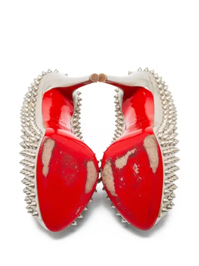 Pre-owned Christian Louboutin 120mm Spiked Peep-toe Pumps