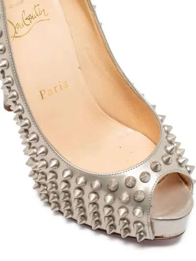 Pre-owned Christian Louboutin 120mm Spiked Peep-toe Pumps