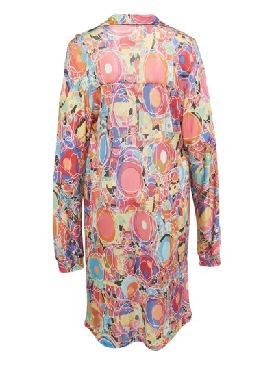 Pre-owned Chanel Abstract Pattern-print Midi Dress In Pink