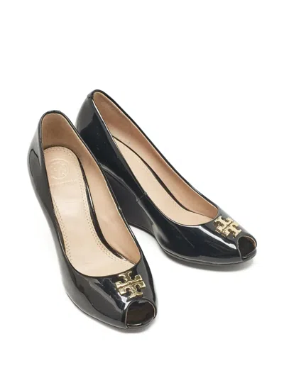 Pre-owned Tory Burch  90mm Patent-leather Pumps In Black