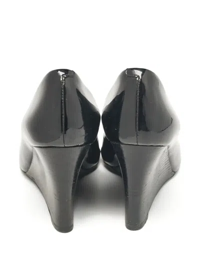 Pre-owned Tory Burch  90mm Patent-leather Pumps In Black