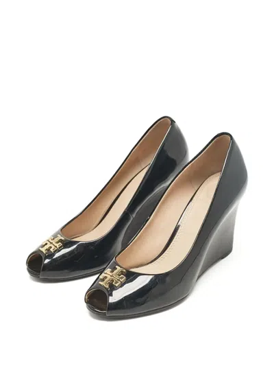 Pre-owned Tory Burch  90mm Patent-leather Pumps In Black