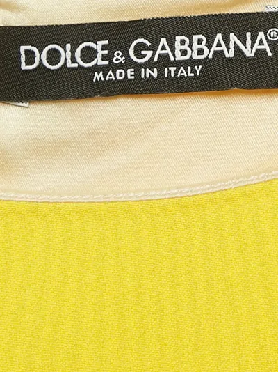 Pre-owned Dolce & Gabbana Crepe-texture Midi Dress In Yellow