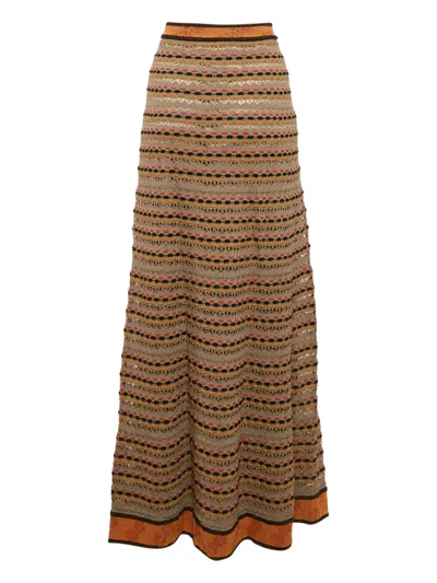 Pre-owned Missoni Zigzag-woven Maxi Skirt