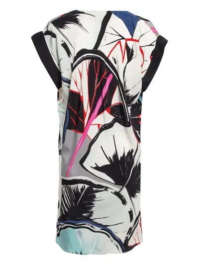 Pre-owned Balenciaga Floral-print Shift Dress In White