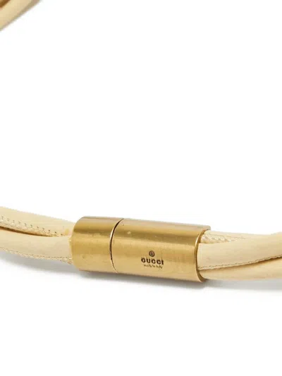 Pre-owned Gucci Leather Belt In White