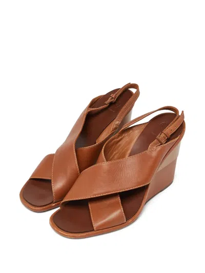 Pre-owned Tory Burch  105mm Cross-strap Wedge Sandals