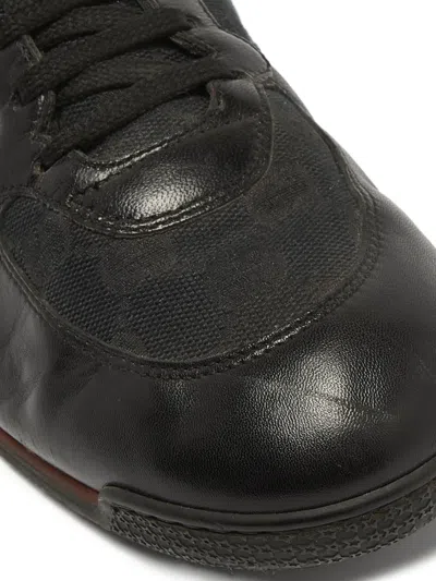 Pre-owned Gucci Leather Sneakers In Black