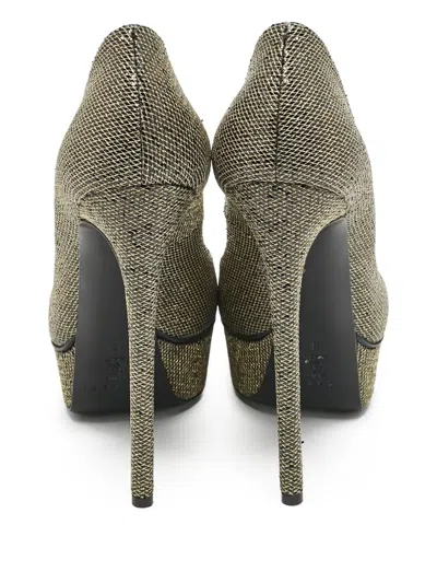 Pre-owned Casadei Vintage Metallic Mesh Platform Pumps