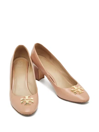 Pre-owned Tory Burch  75mm Logo-embellished Pumps In Neutral