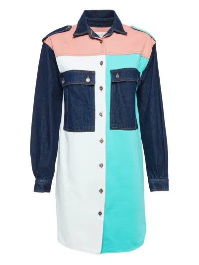 Pre-owned Maje Colour-block Denim Shirt Dress