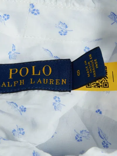 Pre-owned Polo Ralph Lauren Vintage Ruffled-neck Floral-print Shirt