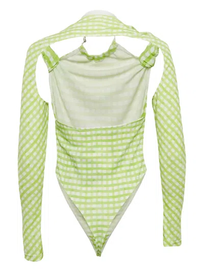 Pre-owned Jacquemus Check-print Long-sleeve Bodysuit