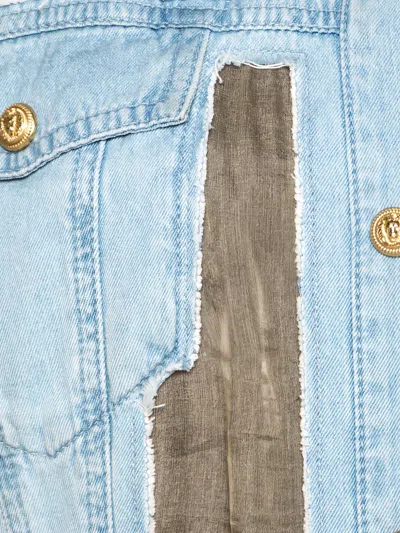 Pre-owned Balmain Denim Maxi Dress