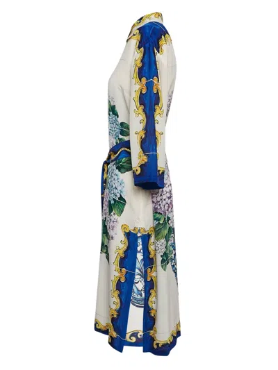 Pre-owned Dolce & Gabbana Floral-print Silk Dress