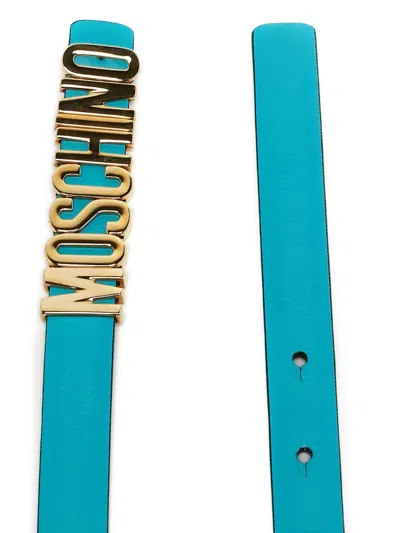 Pre-owned Moschino Logo-plaque Belt