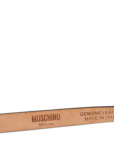 Pre-owned Moschino Logo-plaque Belt