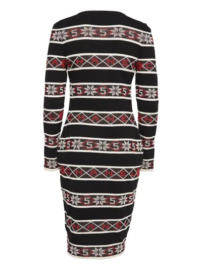 Pre-owned Chanel Tatterned Knitted Bodycon Dress
