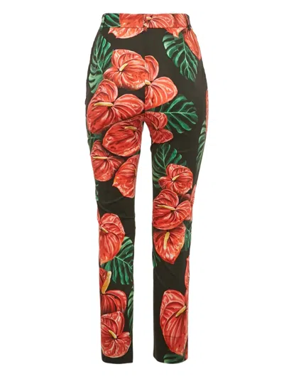 Pre-owned Dolce & Gabbana Floral-print Trousers