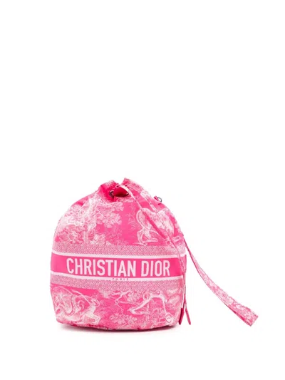 Pre-owned Dior 2022 Travel Sauvage Toile De Jouy Technical Fabric Pouch Bucket Bag