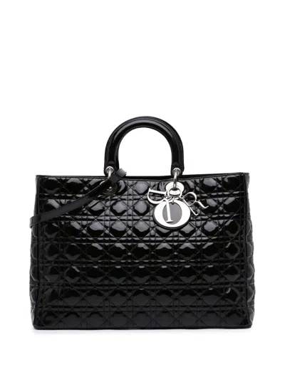 Pre-owned Dior 2010 Extra Large Patent Cannage Lady  Satchel