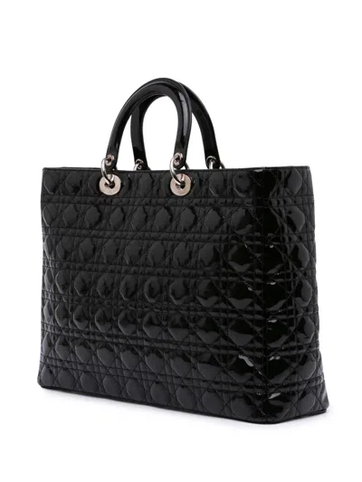 Pre-owned Dior 2010 Extra Large Patent Cannage Lady  Satchel
