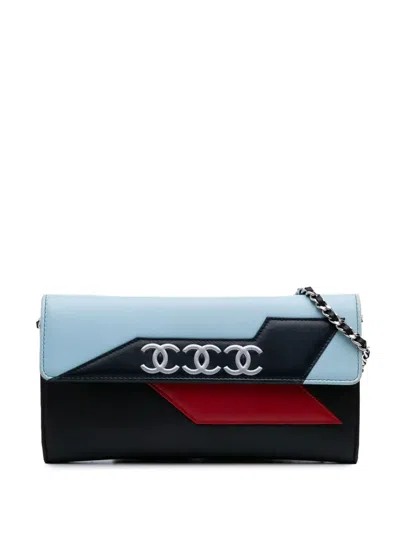 Pre-owned Chanel 2016-2017 Lambskin Airlines Wallet On Chain Crossbody Bag