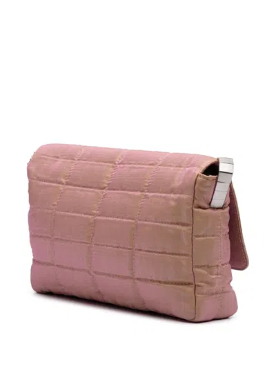 Pre-owned Chanel 1997-1999 Quilted Iridescent Nylon Mademoiselle Flap Shoulder Bag