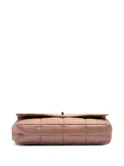 Pre-owned Chanel 1997-1999 Quilted Iridescent Nylon Mademoiselle Flap Shoulder Bag