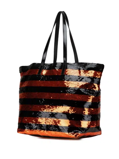 Pre-owned Prada 2010-2025 Satin Sequin Stripes Tote Bag